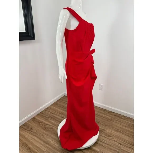 Chiara Boni La Petite Robe Womens Seki One-Shoulder Gown Passion Size 14 - Picture 6 of 11